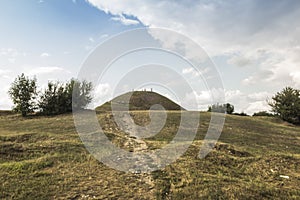 View of the Krakow Mound in Krak in Poland