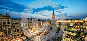 View of Krakow, Poland at sunset photo