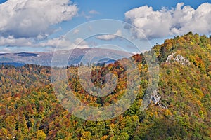 View of the Kralova Hola mountain from Muransky hrad castle