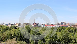View on Krasnoyarsk with Gorky Park top