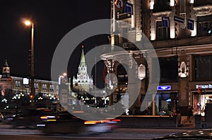 The city lights at night.