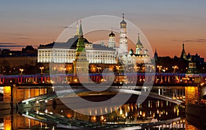 View of the Kremlin at dawn. Moscow. Russia