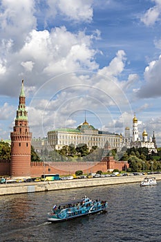 View at the Kremlin from the Moskwa River in Moscow - Russia