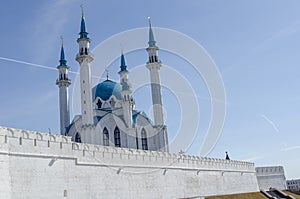 View of the Kremlin wall in Kazan Republic of Tatarstan Russia