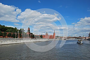 View of the Kremlin wall from the Moskva River