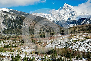 Kriváň v zimě, Vysoké Tatry, Slovensko