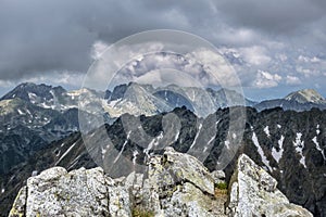 View from Krivan peak, High Tatras mountains, Slovakia