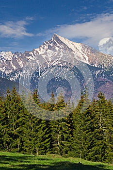 View at Krivan peak from Podbanske