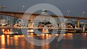 view of Krungthep bridge in Bangkok