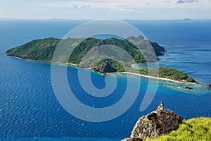 View of Kuata Island from Vatuvula Volcano on Wayaseva Island, Yasawas, Fiji