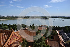 The view of Kunming lake around The Summer Palace Yiheyuan in