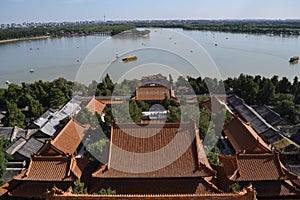 The view of Kunming lake around The Summer Palace Yiheyuan in