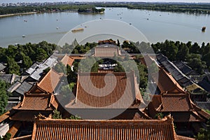 The view of Kunming lake around The Summer Palace Yiheyuan in