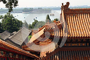 View of Kunming lake from Longevity Hill in Summe Palace Yiheyuan, Beijing, China