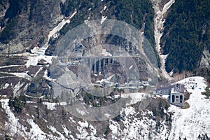 The view of Kurobe Dam. Toyama Prefecture, Japan.