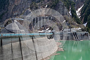 The view of Kurobe Dam. Toyama Prefecture, Japan.