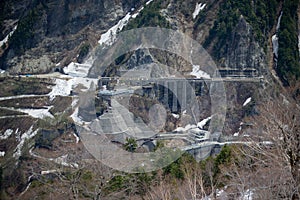 The view of Kurobe Dam. Toyama Prefecture, Japan.