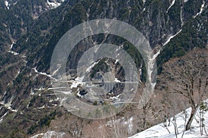 The view of Kurobe Dam. Toyama Prefecture, Japan.