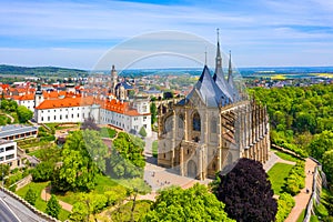 View of Kutna Hora with Saint Barbara\'s Church that is a UNESCO world heritage site, Czech Republic