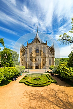 View of Kutna Hora with Saint Barbara\'s Church that is a UNESCO world heritage site, Czech Republic.