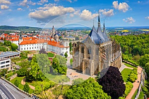 View of Kutna Hora with Saint Barbara`s Church that is a UNESCO world heritage site, Czech Republic. Historic center of Kutna Hor photo