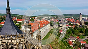 View of Kutna Hora with Saint Barbara`s Church that is a UNESCO world heritage site, Czech Republic. Historic center of Kutna Hor