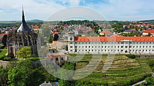 View of Kutna Hora with Saint Barbara`s Church that is a UNESCO world heritage site, Czech Republic. Historic center of Kutna Hor