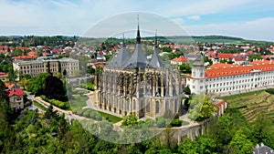 View of Kutna Hora with Saint Barbara`s Church that is a UNESCO world heritage site, Czech Republic. Historic center of Kutna Hor