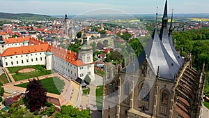 View of Kutna Hora with Saint Barbara's Church that is a Unesco world heritage site, Czech Republic. Historic center of Kutna Hor