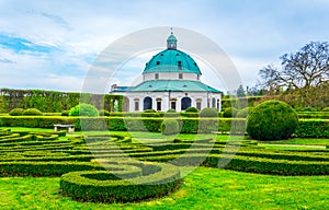 View of the Kvetna zahrada garden in Kromeriz enlisted as the unesco world heritage site....IMAGE