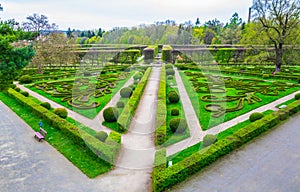 View of the Kvetna zahrada garden in Kromeriz enlisted as the unesco world heritage site....IMAGE