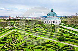 View of the Kvetna zahrada garden in Kromeriz enlisted as the unesco world heritage site....IMAGE