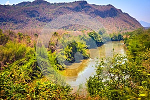 View of the Kwai river, Kanchanaburi, Thailand