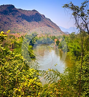 View of the Kwai river, Kanchanaburi, Thailand