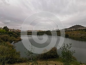 View of the La barrera lake in Malaga, Spain photo