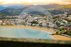 View of La Concha beach at San Sebastian, Donostia from monte Igeldo photo