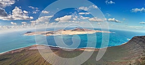 Panorama of La Graciosa Island, Lanzarote island - Canary Islands - Spain photo