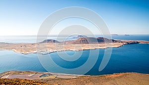 View on La Graciosa Island from Mirador del Rio in Lanzarote, Spain