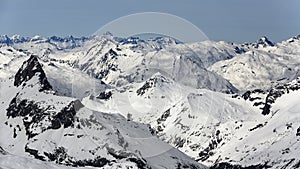 The view from La Grande Motte, Winter ski resort of Tignes-Val d Isere, France