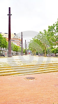 View of La Maquinista Park in Buen Pastor district in Barcelona photo