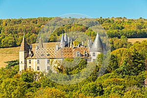 View of La Rochepot Castle,  in Burgundy, France