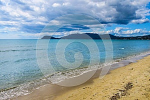 View of Laganas Bay from the Kalamaki beach on Zakynthos