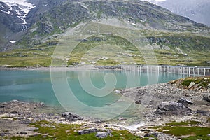 View of Lago Bianco and Lago Nero from Bernina pass