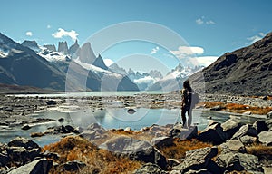 View of the Lago Del Desierto in Argentina photo