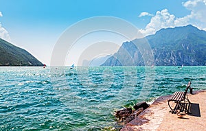 View of Lago Di Garda coastline