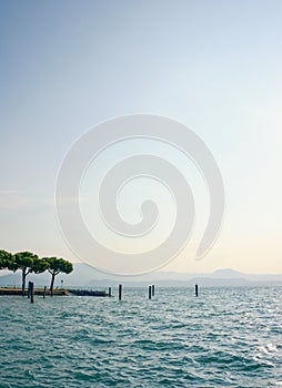 View on Lago di Garda in the morning photo