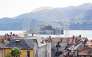 View of Lago Maggiore, Italy, Lake Orta in Piedmont Italy, Italy landscape background