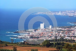 View of Lagoa and Ponta Delgada, Sao Miguel island, Azores photo