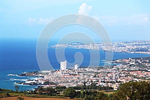 View of Lagoa and Ponta Delgada, Sao Miguel island, Azores photo