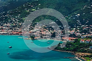 View on the lagoon / port Charlotte Amalie in Saint Thomas. photo